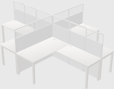 Shared l-shaped cubicles