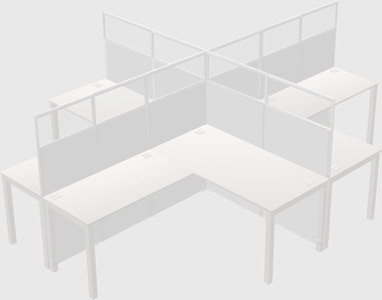 Shared l-shaped cubicles