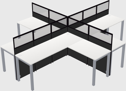 Shared l-shaped cubicles