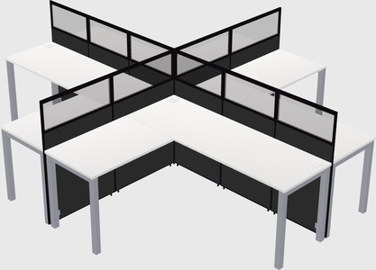Shared l-shaped cubicles