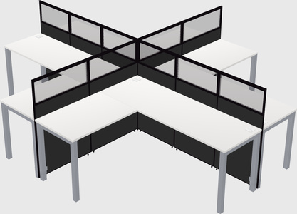 Shared l-shaped cubicles