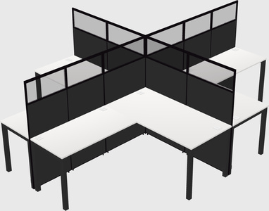 Shared l-shaped cubicles
