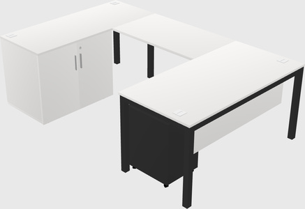 Bureau + armoire en u