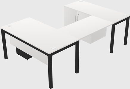 Bureau + armoire en u