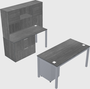 Parallel desk + file cabinet