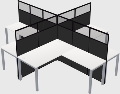 Shared l-shaped cubicles