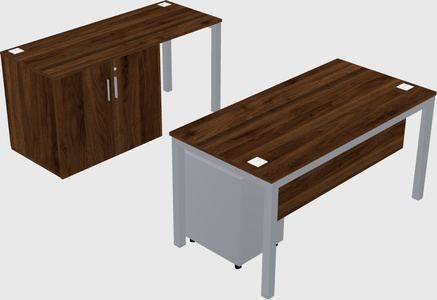Parallel desk + cabinet