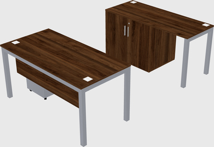 Parallel desk + cabinet