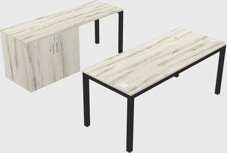 Parallel desk + cabinet