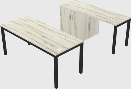 Parallel desk + cabinet