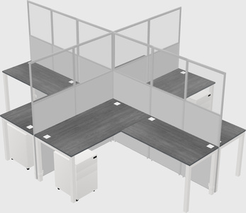 Shared l-shaped cubicles