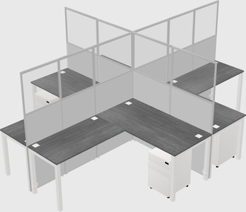 Shared l-shaped cubicles