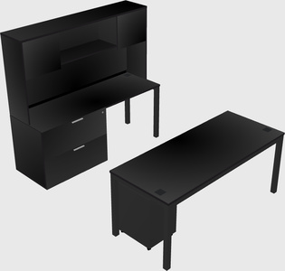 Parallel desk + file cabinet