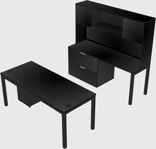 Parallel desk + file cabinet