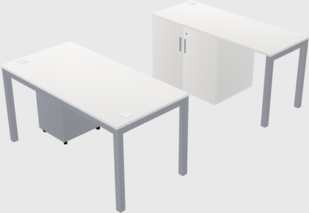 Parallel desk + cabinet