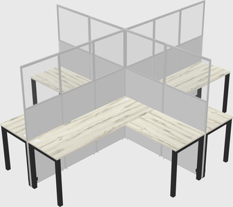 Shared l-shaped cubicles