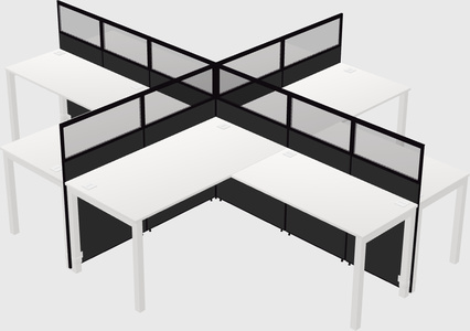 Shared l-shaped cubicles