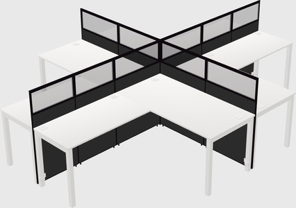 Shared l-shaped cubicles