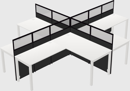Shared l-shaped cubicles