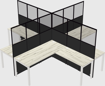 Shared l-shaped cubicles