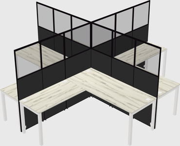 Shared l-shaped cubicles