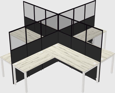Shared l-shaped cubicles