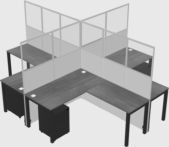 Shared l-shaped cubicles