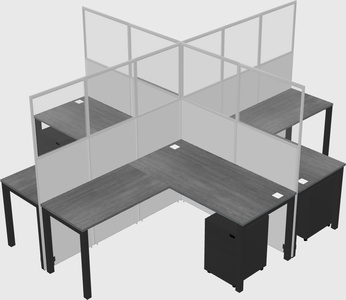 Shared l-shaped cubicles