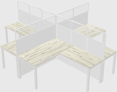 Shared l-shaped cubicles