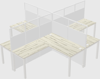 Shared l-shaped cubicles