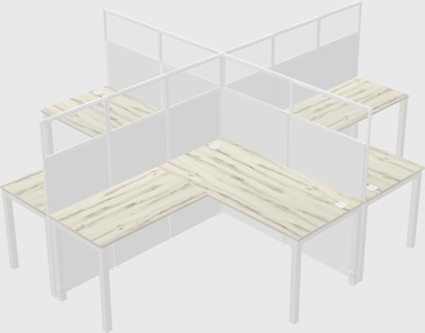 Shared l-shaped cubicles