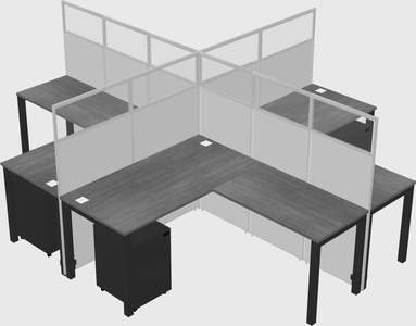 Shared l-shaped cubicles