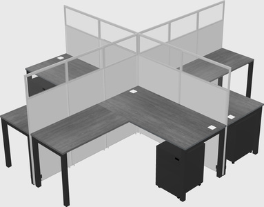 Shared l-shaped cubicles