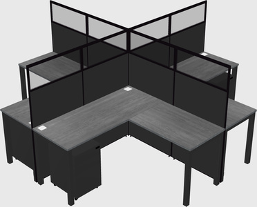 Shared l-shaped cubicles