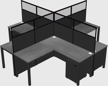 Shared l-shaped cubicles