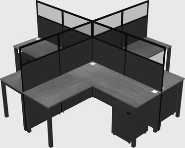 Shared l-shaped cubicles