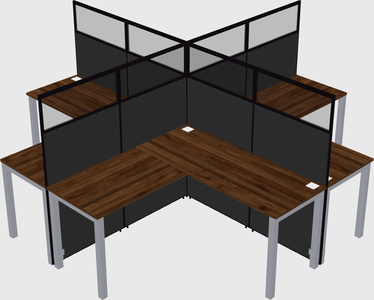 Shared l-shaped cubicles
