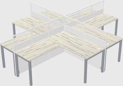 Shared l-shaped cubicles