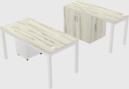 Parallel desk + cabinet