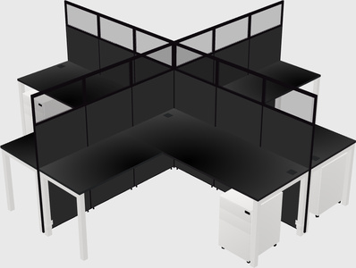 Shared l-shaped cubicles