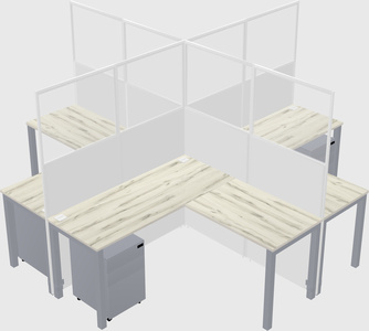 Shared l-shaped cubicles
