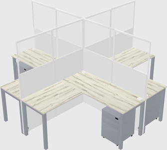 Shared l-shaped cubicles