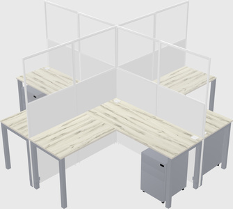 Shared l-shaped cubicles