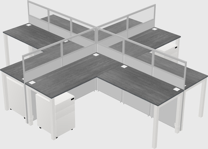 Shared l-shaped cubicles