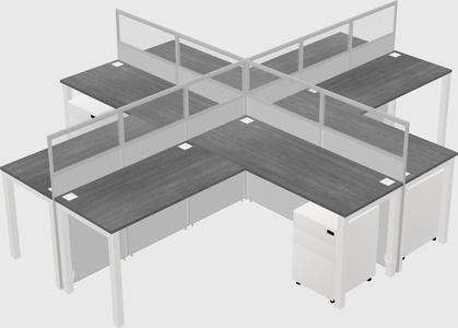 Shared l-shaped cubicles