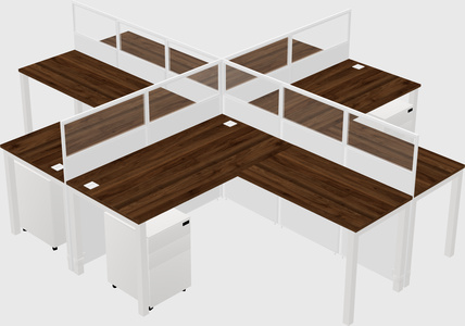 Shared l-shaped cubicles