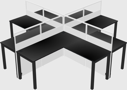 Shared l-shaped cubicles