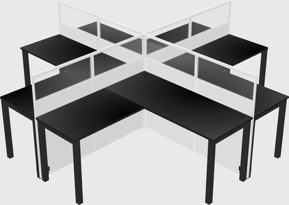 Shared l-shaped cubicles