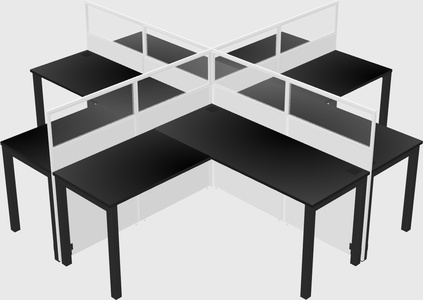 Shared l-shaped cubicles
