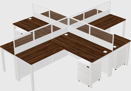 Shared l-shaped cubicles